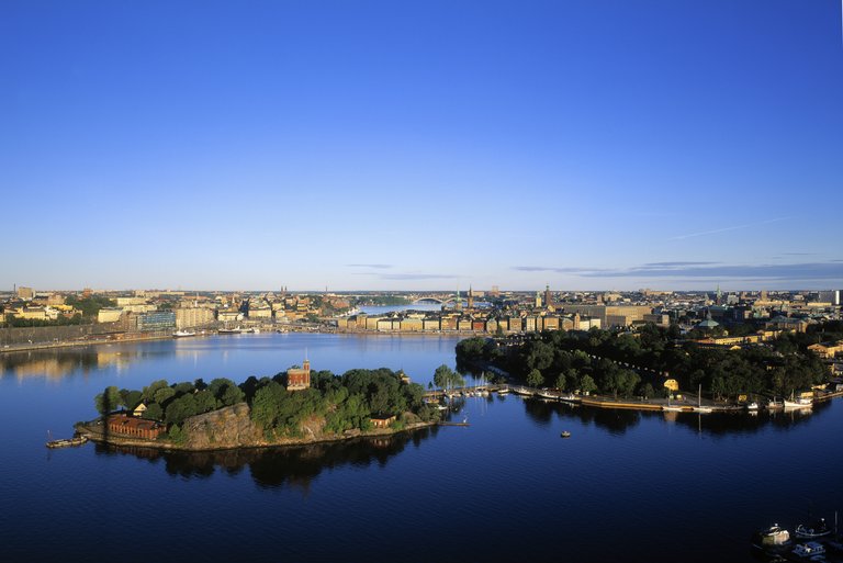 View over Kastelljolmen and  Skeppsholmen