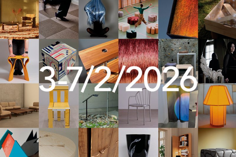 A collage of furniture, design objects, textiles, and interior details in varied colors and materials, with the date 3/7/2026 displayed in the center.